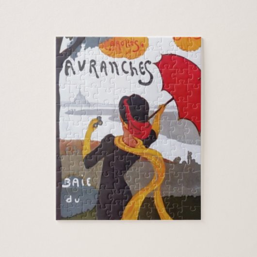 ヴィンテージフランスの旅行Ad 1910イラストレーション旧 ジグソーパズル (縦)