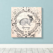 ヴィンテージフランスの春うさぎ伸ばしキャンバス キャンバスプリント (インサイチュ (ウッドフロア))