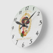 ヴィンテージフランスの時計 ラウンド壁時計 (傾斜)