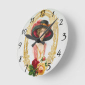 ヴィンテージフランスの時計 ラウンド壁時計 (傾斜)