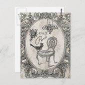 ヴィンテージフランスの椅子はがき ポストカード (正面/裏面)