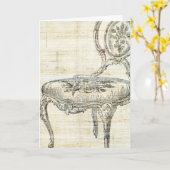 ヴィンテージフランスの椅子2 カード (黄色い花)