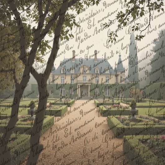 ヴィンテージフランスの植物園文字スクリプト 薄葉紙