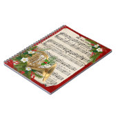 ヴィンテージフランスの楽譜付きホーンChristmas ノートブック (左側)