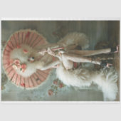 ヴィンテージフランスの標準プードルピンクデカップホテル 薄葉紙 (正面)