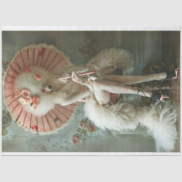 ヴィンテージフランスの標準プードルピンクデカップホテル 薄葉紙