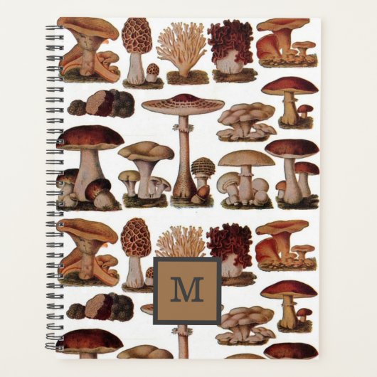 ヴィンテージフランスの樹林植物茸 プランナー手帳 (正面)