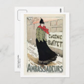 ヴィンテージフランスの歌手のユージェニー・ビュッフェ ポストカード (正面/裏面)