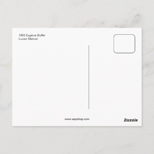 ヴィンテージフランスの歌手のユージェニー・ビュッフェ ポストカード (裏面)