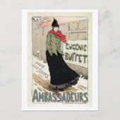 ヴィンテージフランスの歌手のユージェニー・ビュッフェ ポストカード (正面)