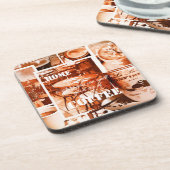 ヴィンテージフランスの水色コーヒーコラージュコースター コースター (左側)