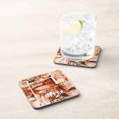 ヴィンテージフランスの水色コーヒーコラージュコースター コースター (右側)