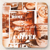 ヴィンテージフランスの水色コーヒーコラージュコースター コースター (正面)