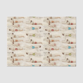 ヴィンテージフランスの泳ぐ人スイミングレッスン 薄葉紙