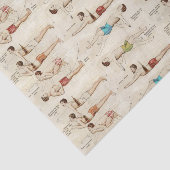 ヴィンテージフランスの泳ぐ人スイミングレッスン 薄葉紙 (詳細)