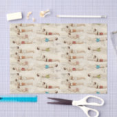 ヴィンテージフランスの泳ぐ人スイミングレッスン 薄葉紙 (クラフト)