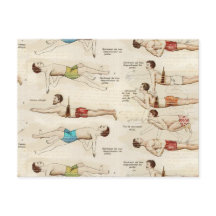 ヴィンテージフランスの泳ぐ人