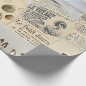 ヴィンテージフランスの海辺の子コラージュ ラッピングペーパー (角)