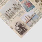 ヴィンテージフランスの海辺の子コラージュ 薄葉紙 (詳細)