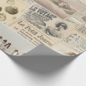 ヴィンテージフランスの海辺コラージュ ラッピングペーパー (角)