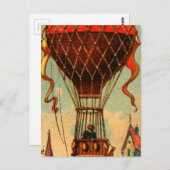 ヴィンテージフランスの熱気球 ポストカード (正面/裏面)