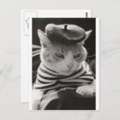 ヴィンテージフランスの猫 ポストカード (正面/裏面)