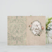 ヴィンテージフランスの百姓少女ピンクローズジャーナルページ (スタンド正面)