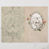 ヴィンテージフランスの百姓少女ピンクローズジャーナルページ (正面)