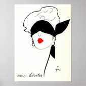 ヴィンテージフランスの目隠し女性 ポスター (正面)