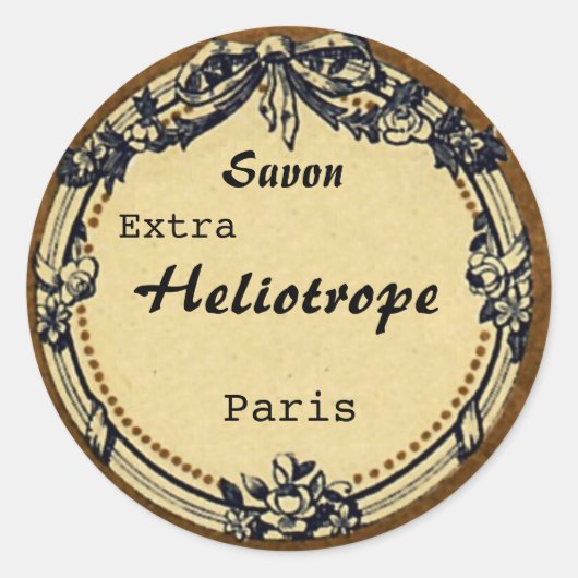 ヴィンテージフランスの石けんラベル – 円 ラウンドシール (正面)