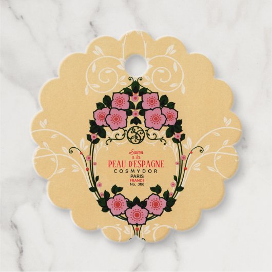 ヴィンテージフランスの石けん製品ラベル/つるラベル フェイバータグ (正面)