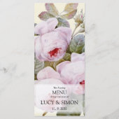 ヴィンテージフランスの結婚バラのメニュー メニュー (裏面)