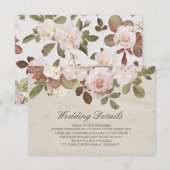 ヴィンテージフランスの結婚バラの詳細カード エンクロージャーカード (正面/裏面)