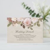 ヴィンテージフランスの結婚バラの詳細カード エンクロージャーカード (スタンド正面)