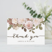 ヴィンテージフランスの結婚バラサンキューカード サンキューカード (スタンド正面)