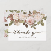 ヴィンテージフランスの結婚バラサンキューカード サンキューカード (正面/裏面)