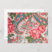 ヴィンテージフランスの綿織物 ポストカード (正面/裏面)