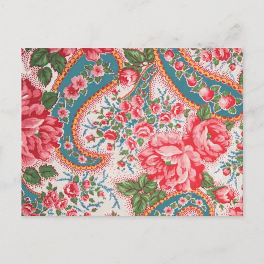 ヴィンテージフランスの綿織物 ポストカード (正面)