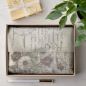 ヴィンテージフランスの脚花付きポストカード 薄葉紙 (ギフト)