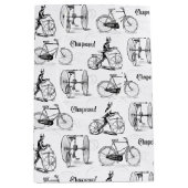 ヴィンテージフランスの自転車おもしろい ミディアムペーパーバッグ (正面)