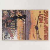 ヴィンテージフランスの航空旅行旧イラストレーション ジグソーパズル (横)