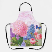 ヴィンテージフランスの花前掛け エプロン (正面)