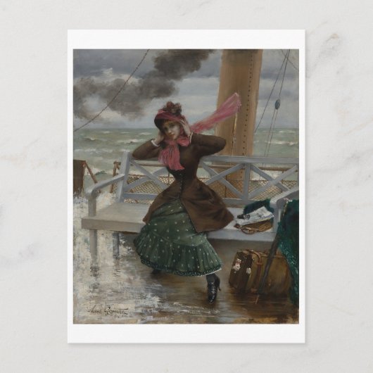 ヴィンテージフランスの芸術 シーズンポストカード (正面)