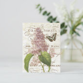 ヴィンテージフランスの薄紫はがき ポストカード (スタンド正面)