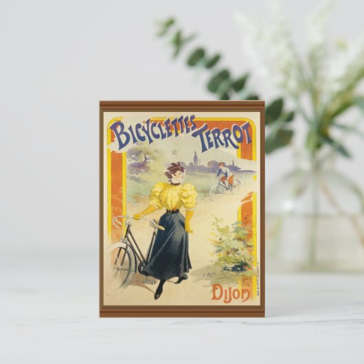 ヴィンテージフランスの製ポスタフェイクー木枠 ポストカード (スタンド正面)