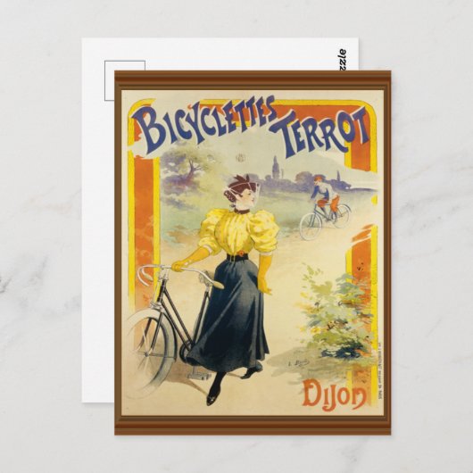 ヴィンテージフランスの製ポスタフェイクー木枠 ポストカード (正面/裏面)