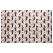 ヴィンテージフランスの赤面ピンク ファブリック (ファットクウォーター)