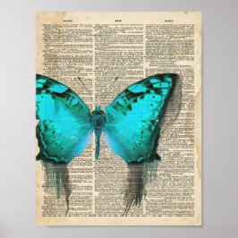 ヴィンテージフランスの辞書(ブルーバタフライ) ポスター