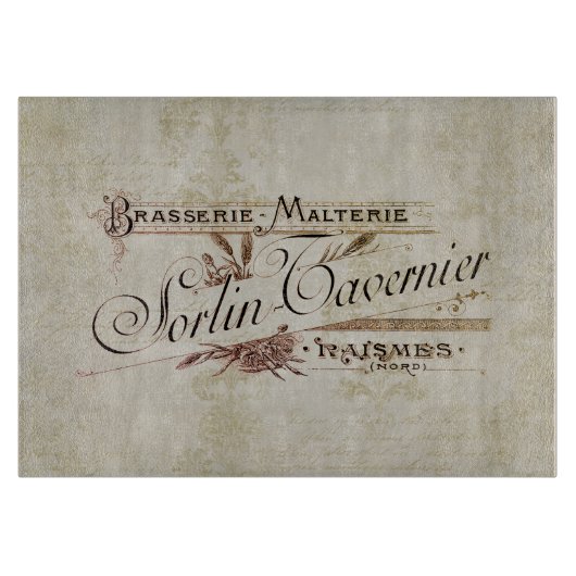 ヴィンテージフランスの醸造所の広告 カッティングボード (正面)