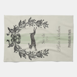 ヴィンテージフランスの野ウサギ キッチンタオル